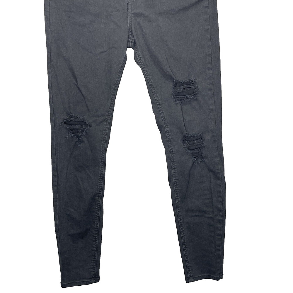Wild Fable Womens Skinny Jeans Black Distressed Ripped Size 4 High Waisted - Picture 2 of 13